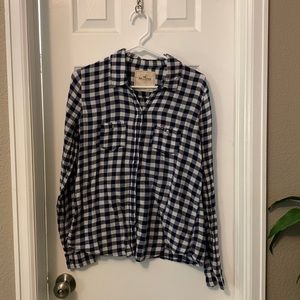 Light button up flannel style, Hollister size M